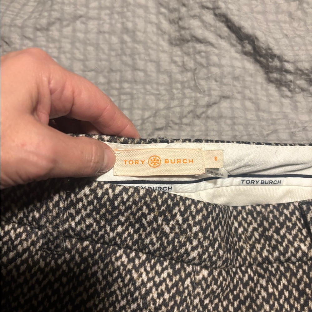 Tory Burch Black and White Houndstooth Pants